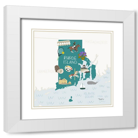 Rhode Island White Modern Wood Framed Art Print with Double Matting by Louise, Gigi
