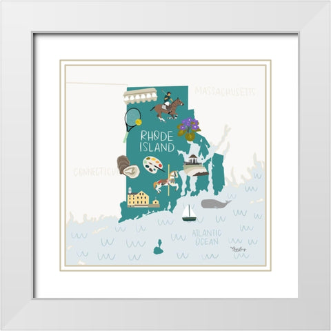 Rhode Island White Modern Wood Framed Art Print with Double Matting by Louise, Gigi