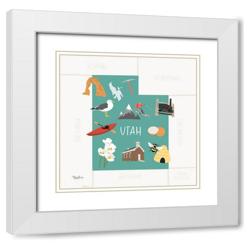 Utah White Modern Wood Framed Art Print with Double Matting by Louise, Gigi
