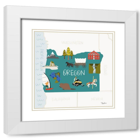 Oregon White Modern Wood Framed Art Print with Double Matting by Louise, Gigi