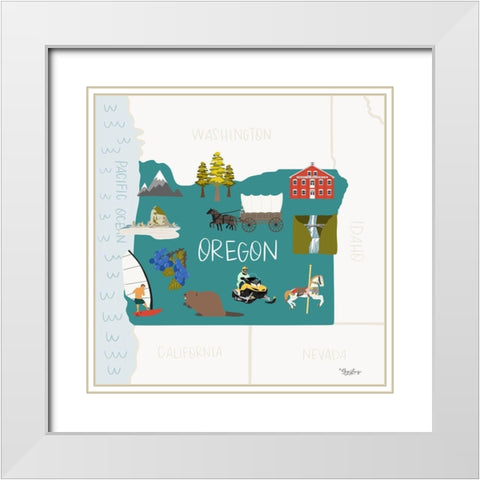 Oregon White Modern Wood Framed Art Print with Double Matting by Louise, Gigi