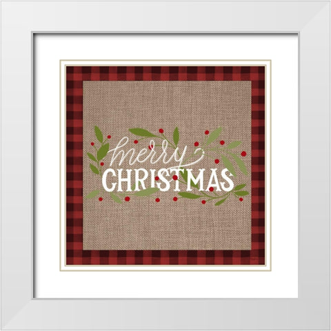 Christmas Plaid White Modern Wood Framed Art Print with Double Matting by Louise, Gigi
