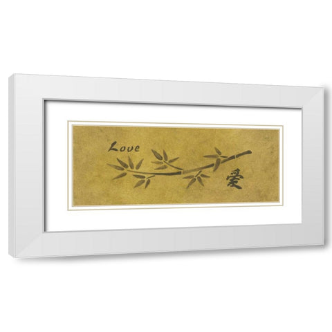Love Bamboo White Modern Wood Framed Art Print with Double Matting by Emery, Kristin