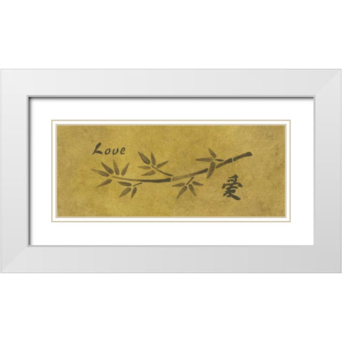 Love Bamboo White Modern Wood Framed Art Print with Double Matting by Emery, Kristin