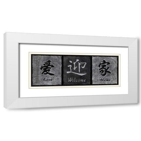 Grey Stone I White Modern Wood Framed Art Print with Double Matting by Emery, Kristin