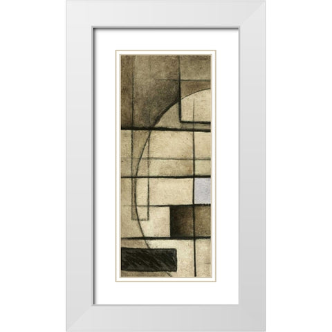 Brown Circle Box II White Modern Wood Framed Art Print with Double Matting by Emery, Kristin