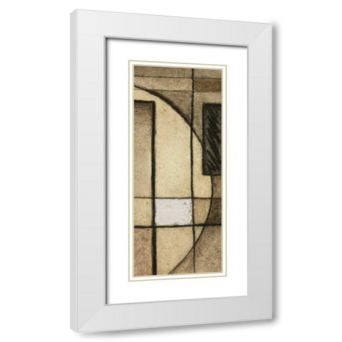Brown Circle Box I White Modern Wood Framed Art Print with Double Matting by Emery, Kristin