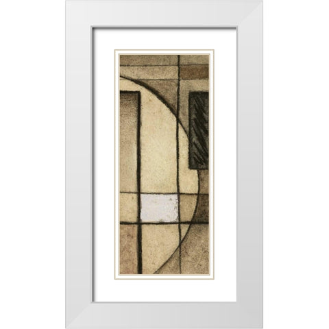 Brown Circle Box I White Modern Wood Framed Art Print with Double Matting by Emery, Kristin