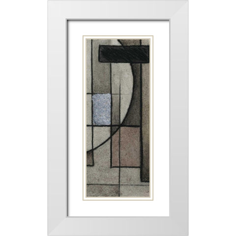 Modern Circles Right White Modern Wood Framed Art Print with Double Matting by Emery, Kristin