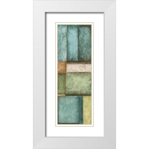 Rectangles Right White Modern Wood Framed Art Print with Double Matting by Emery, Kristin