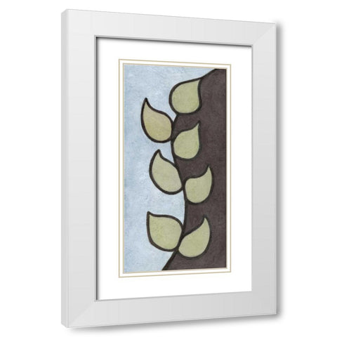 Vertical Vine White Modern Wood Framed Art Print with Double Matting by Emery, Kristin