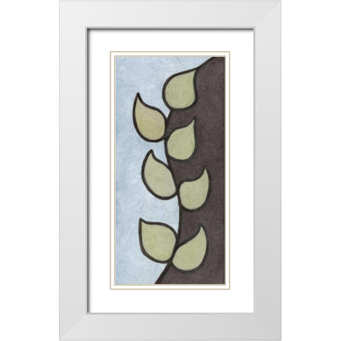 Vertical Vine White Modern Wood Framed Art Print with Double Matting by Emery, Kristin