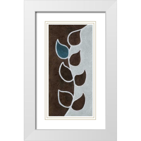 Blue and Brown Lever White Modern Wood Framed Art Print with Double Matting by Emery, Kristin
