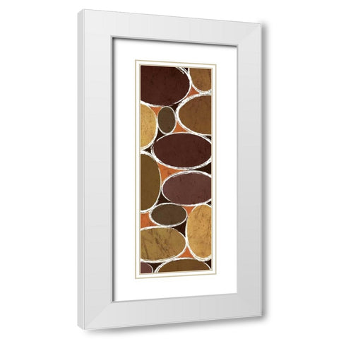 Warm Ovals II White Modern Wood Framed Art Print with Double Matting by Emery, Kristin
