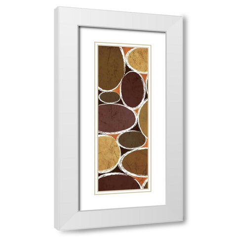 Warm Ovals I White Modern Wood Framed Art Print with Double Matting by Emery, Kristin