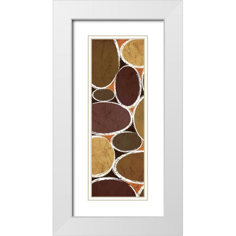 Warm Ovals I White Modern Wood Framed Art Print with Double Matting by Emery, Kristin