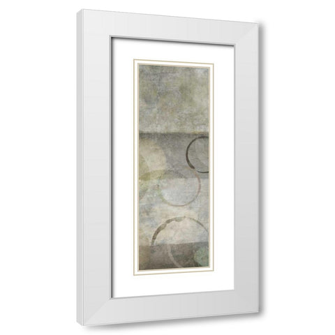 Circles and Patterns I White Modern Wood Framed Art Print with Double Matting by Emery, Kristin