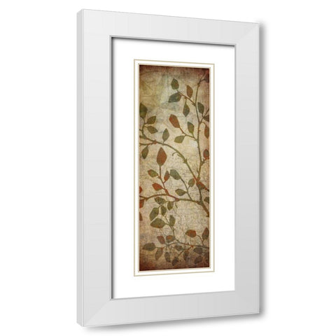 Leaves Map I White Modern Wood Framed Art Print with Double Matting by Emery, Kristin