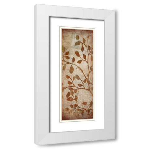 Leaves Map II White Modern Wood Framed Art Print with Double Matting by Emery, Kristin