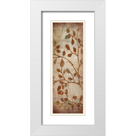 Leaves Map II White Modern Wood Framed Art Print with Double Matting by Emery, Kristin