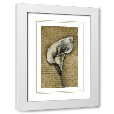 Lily Left White Modern Wood Framed Art Print with Double Matting by Emery, Kristin