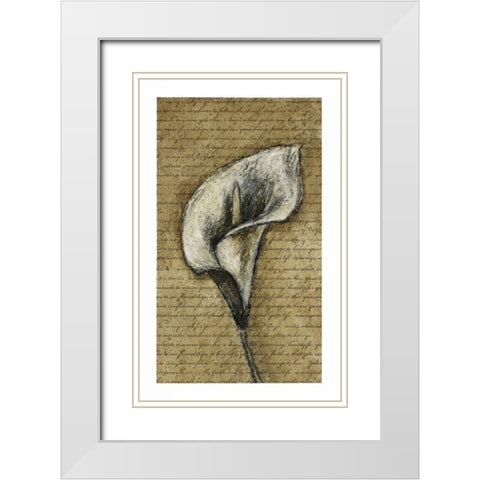 Lily Left White Modern Wood Framed Art Print with Double Matting by Emery, Kristin