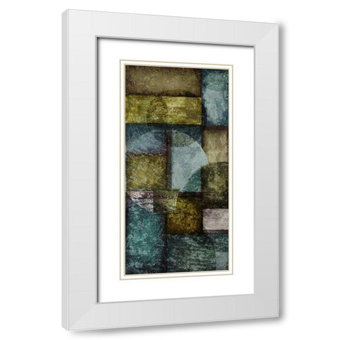 Rectangles with Circles I - Left White Modern Wood Framed Art Print with Double Matting by Emery, Kristin