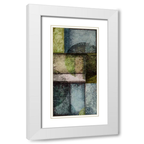 Rectangles with Circles I - Right White Modern Wood Framed Art Print with Double Matting by Emery, Kristin