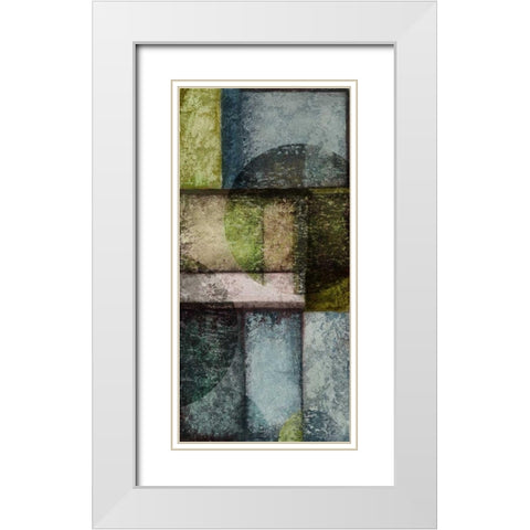 Rectangles with Circles I - Right White Modern Wood Framed Art Print with Double Matting by Emery, Kristin