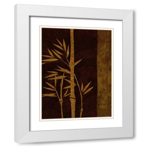 Deep Red Rectangle - Right White Modern Wood Framed Art Print with Double Matting by Emery, Kristin
