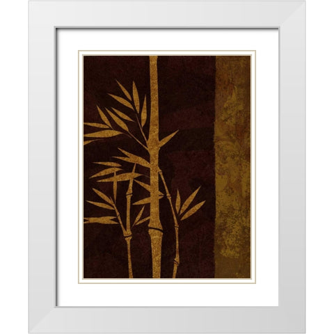 Deep Red Rectangle - Right White Modern Wood Framed Art Print with Double Matting by Emery, Kristin