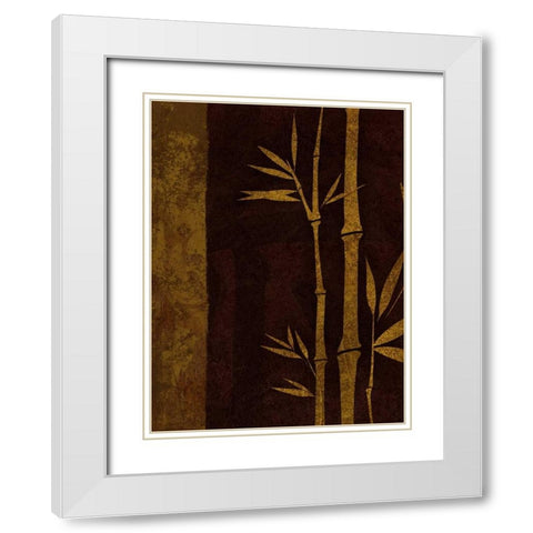 Deep Red Rectangle - Left White Modern Wood Framed Art Print with Double Matting by Emery, Kristin