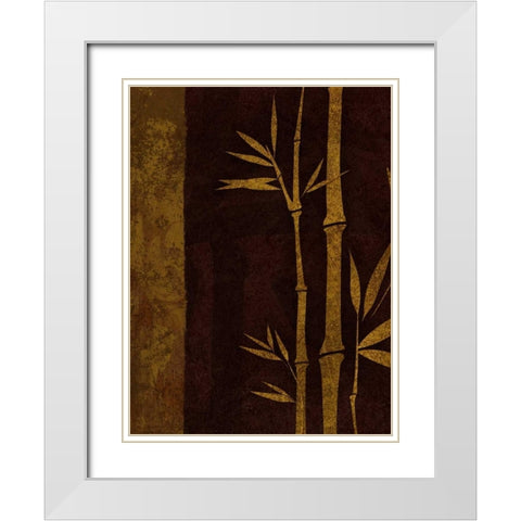Deep Red Rectangle - Left White Modern Wood Framed Art Print with Double Matting by Emery, Kristin