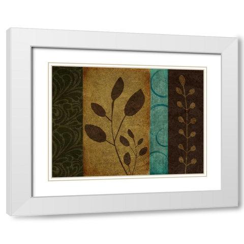 Pressed Leaves I White Modern Wood Framed Art Print with Double Matting by Emery, Kristin