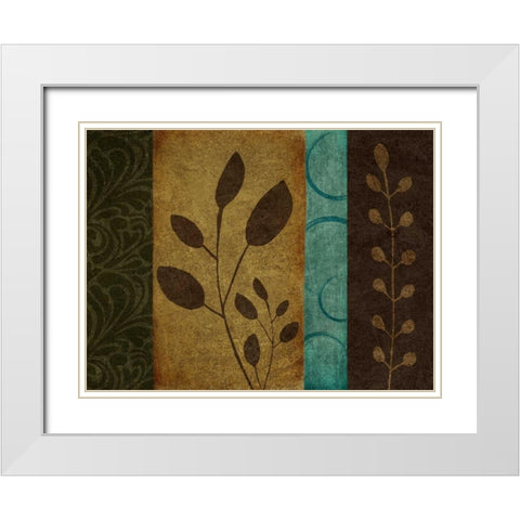 Pressed Leaves I White Modern Wood Framed Art Print with Double Matting by Emery, Kristin