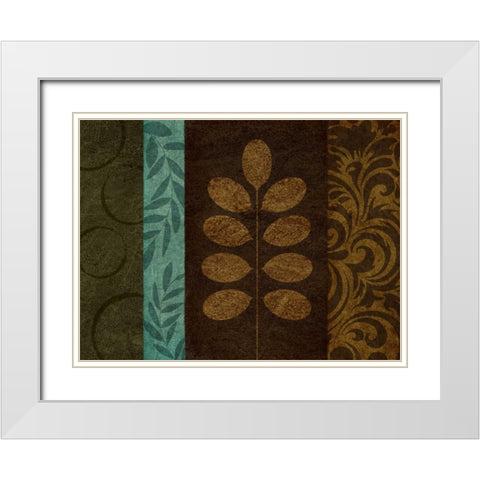 Pressed Leaves II White Modern Wood Framed Art Print with Double Matting by Emery, Kristin