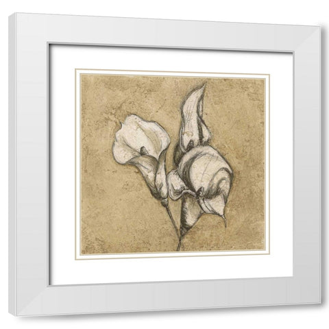 Calla Lily I White Modern Wood Framed Art Print with Double Matting by Emery, Kristin