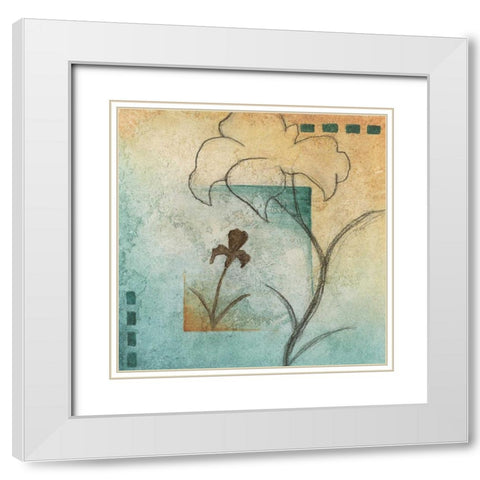 Flower Abstract II White Modern Wood Framed Art Print with Double Matting by Emery, Kristin