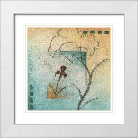 Flower Abstract II White Modern Wood Framed Art Print with Double Matting by Emery, Kristin