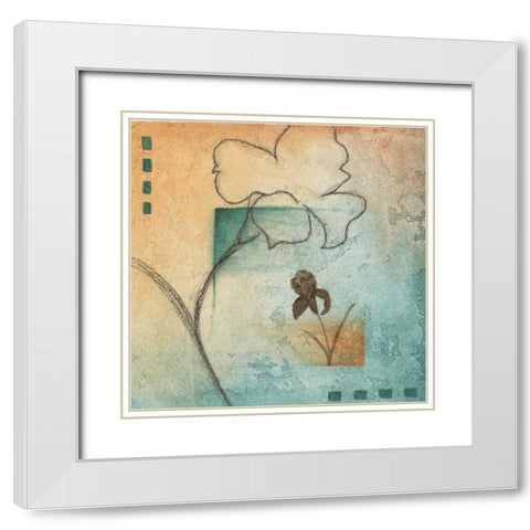 Flower Abstract I White Modern Wood Framed Art Print with Double Matting by Emery, Kristin