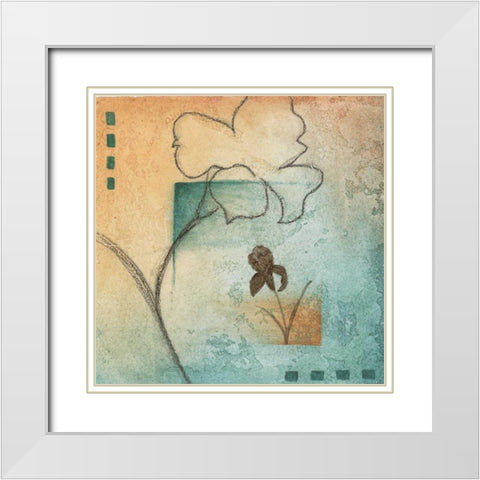 Flower Abstract I White Modern Wood Framed Art Print with Double Matting by Emery, Kristin