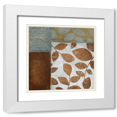 Leaf Letter II White Modern Wood Framed Art Print with Double Matting by Emery, Kristin