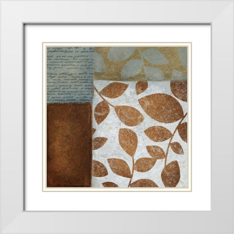 Leaf Letter II White Modern Wood Framed Art Print with Double Matting by Emery, Kristin