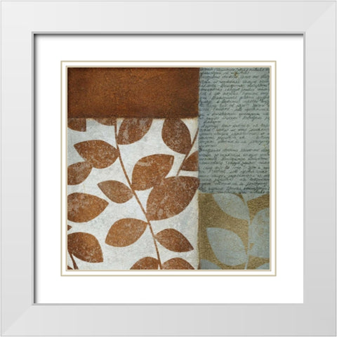 Leaf Letter I White Modern Wood Framed Art Print with Double Matting by Emery, Kristin