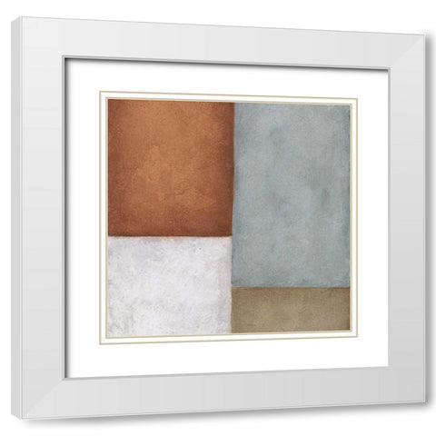 Tile 1 White Modern Wood Framed Art Print with Double Matting by Emery, Kristin