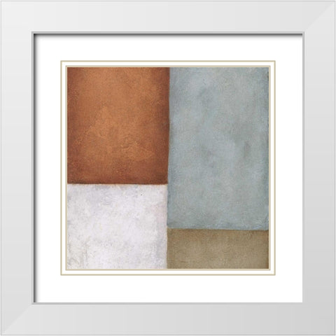 Tile 1 White Modern Wood Framed Art Print with Double Matting by Emery, Kristin