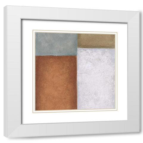 Tile 2 White Modern Wood Framed Art Print with Double Matting by Emery, Kristin