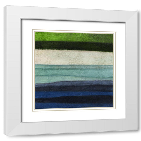 Stripes Left White Modern Wood Framed Art Print with Double Matting by Emery, Kristin