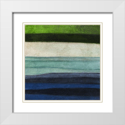 Stripes Left White Modern Wood Framed Art Print with Double Matting by Emery, Kristin