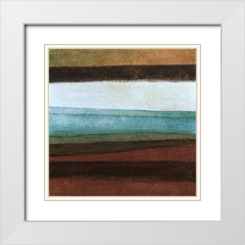 Stripes Right White Modern Wood Framed Art Print with Double Matting by Emery, Kristin